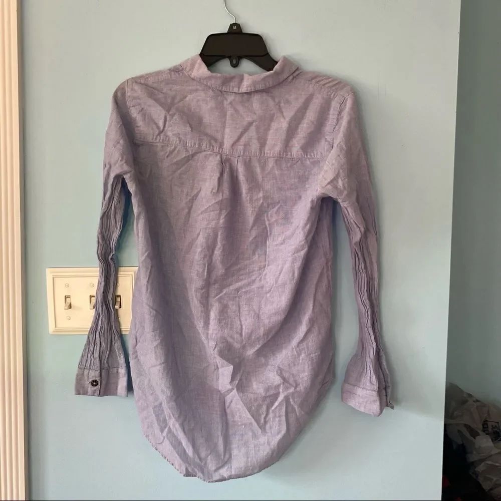 Topshop Blue Button Down Shirt - Picture 2 of 3